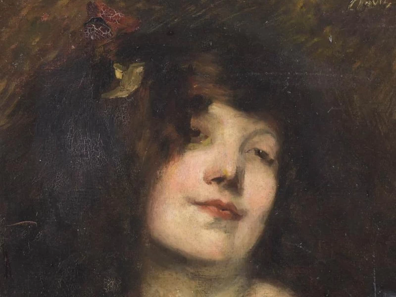 1883-Clovis Alfred Cazes - Ritratto di gioane donna